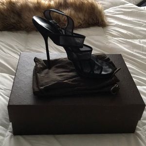 Designer: Gucci Black Suede Stiletto Sandal